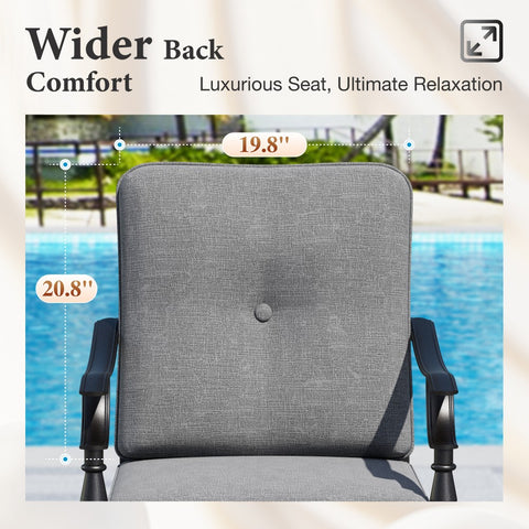 PHIVILLA 7-Piece Patio Dining Set with Swivel & Fixed Cushioned Chairs