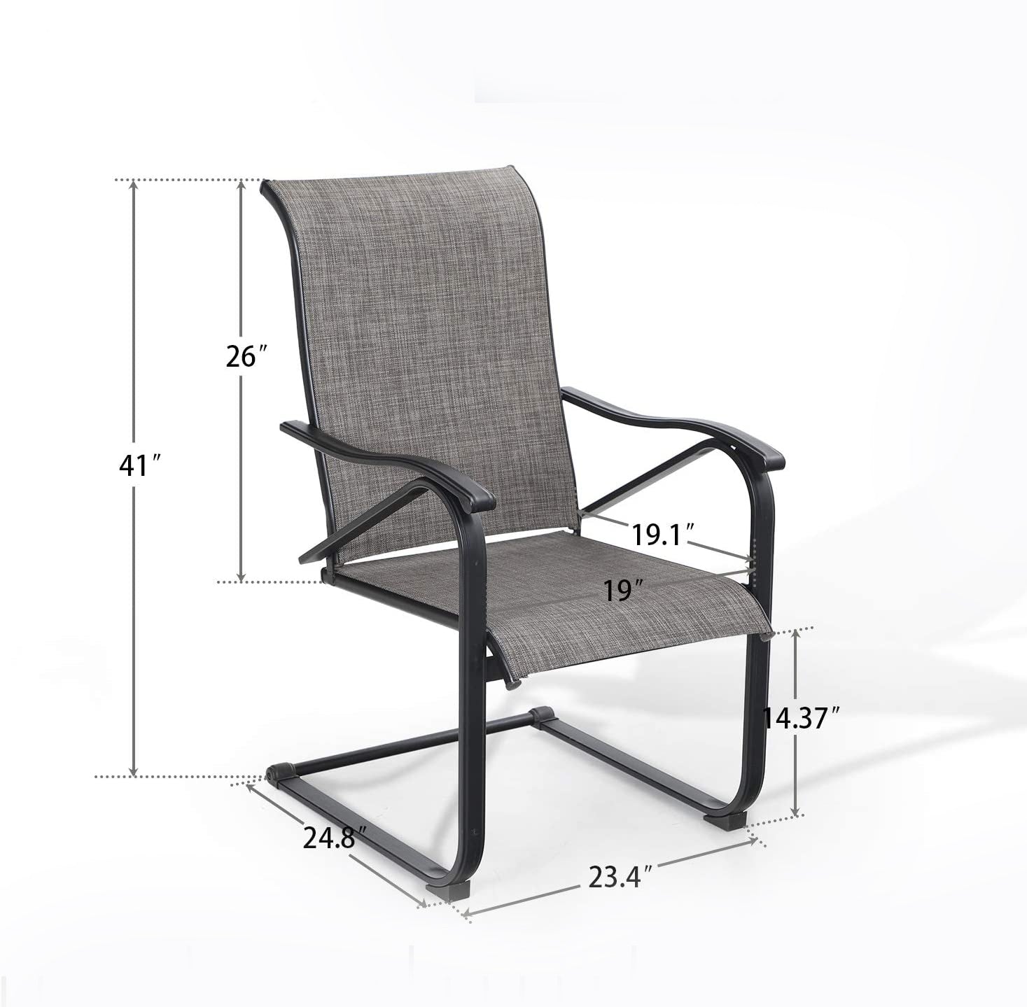 MFSTUDIO 6-Piece C-Spring Textilene Patio Chairs