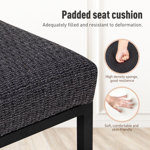 PHI VILLA 24 Inch Counter Height Bar Stool Chenille Upholstered with Backrest- Set of 4