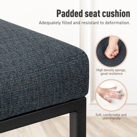 PHI VILLA 24 Inch Counter Height Bar Stool Chenille Upholstered with Backrest- Set of 4