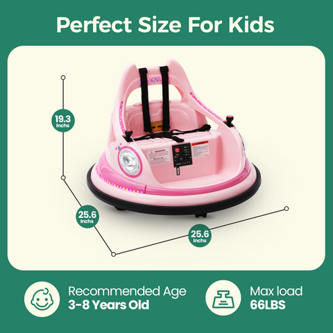 12V Kids Electric Bumper Car for Toddlers with 360° Spin and Remote