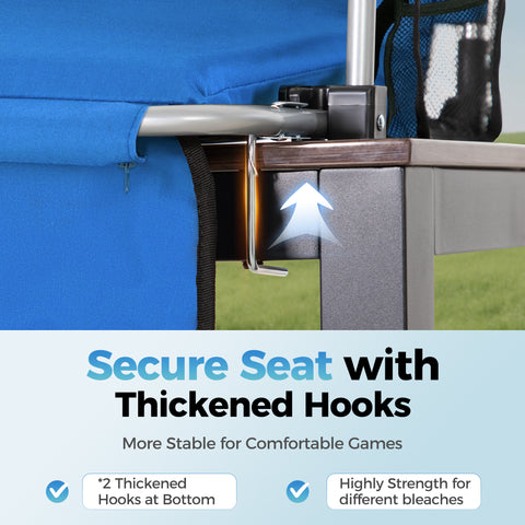 Alpha Camp Folding Stadium Seat Chair for Bleachers with Back & Arm Rest, 2 Pieces