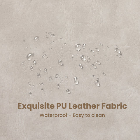 PHI VILLA 24" Modern Square PU Leather Bar Stool with Metal Frame, Set of 4