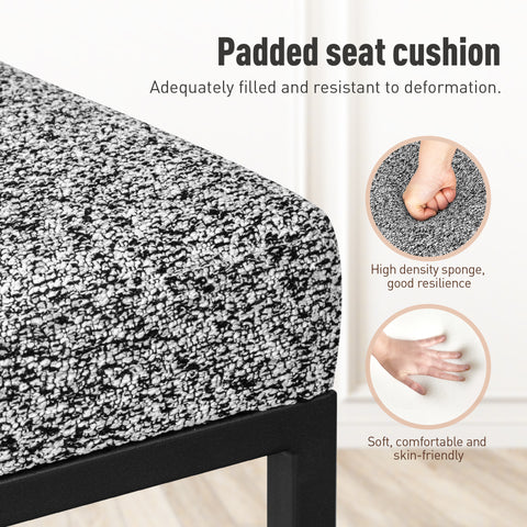 PHI VILLA 24 Inch Counter Height Bar Stool Chenille Upholstered with Backrest- Set of 4