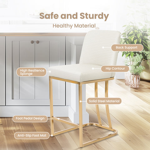 24" Modern PU Leather Bar Stools for Kitchen Island，Phi Villa