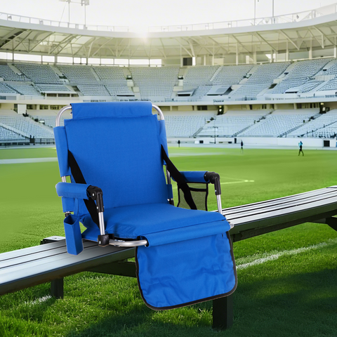 Alpha Camp Folding Stadium Seat Chair for Bleachers with Back & Arm Rest, 2 Pieces