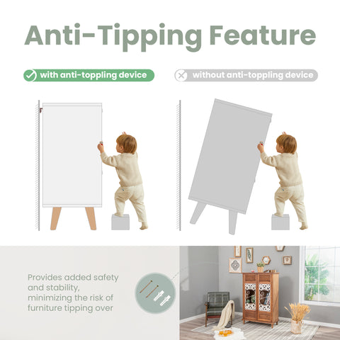 Vintage Hollow Carved 2 Door Wood Storage Cabinet -MFSTUDIO