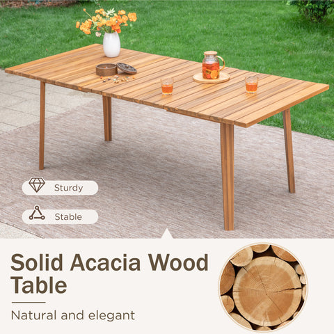 Sophia & William 9-Piece Acacia Wood Casual Dining Set for Backyard