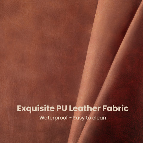 PHI VILLA 24" Modern Square PU Leather Bar Stool with Metal Frame, Set of 4