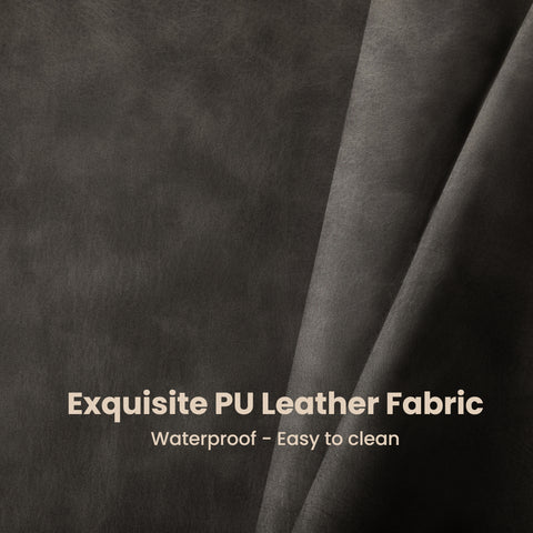 PHI VILLA 24" Modern Square PU Leather Bar Stool with Metal Frame, Set of 4