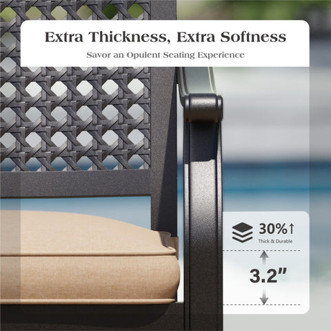 MFSTUDIO 2-Piece Patio Metal Dining Chairs for Garden Backyard