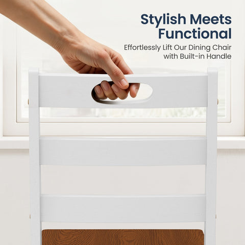 5-Piece Solid Rubber Wood Dining Set for Kitchen and Dining Room - PHI VILLA