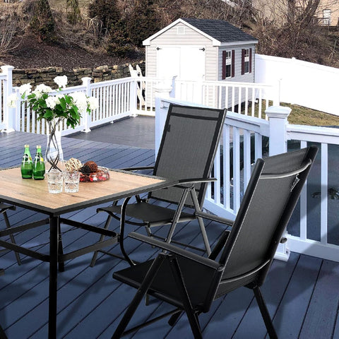 Sophia & William Pre-assembled Aluminum & Steel Frame Reclining Folding Sling Chair, Set of 2