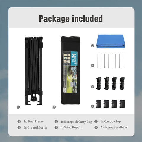 PHI VILLA Slant Leg Pop-up Instant Lightweight Canopy Gazebo