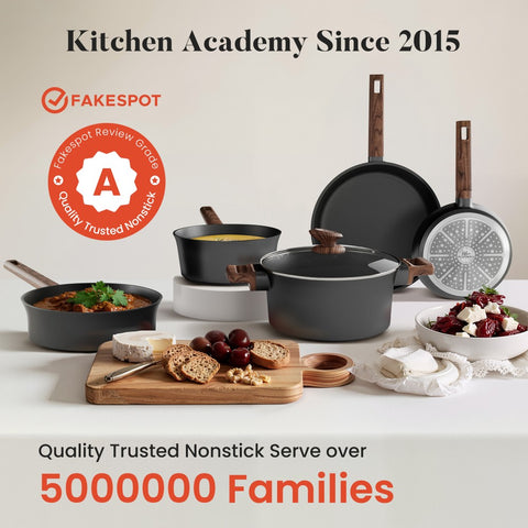 Kitchen Academy 10-Piece Non-Toxic Ceramic Cookware Set