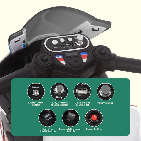 BMW Licensed Kids Electric Motorcycle – 12V Ride-On Toy for Toddlers