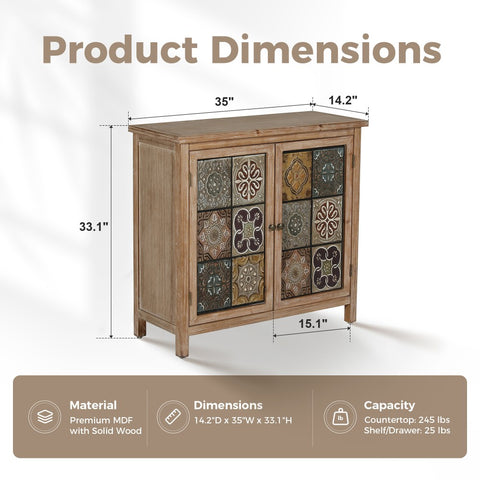 Antique Metal Block Veneer Accent Cabinet-MFSTUDIO