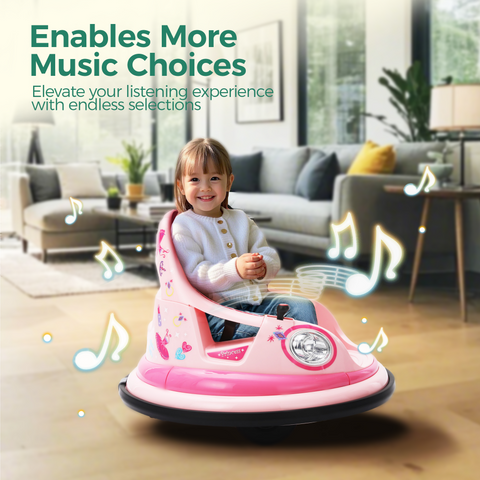 12V Kids Electric Bumper Car for Toddlers with 360° Spin and Remote