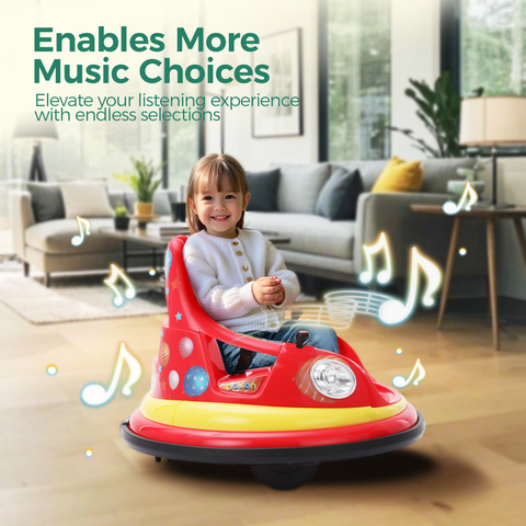 12V Kids Electric Bumper Car for Toddlers with 360° Spin and Remote