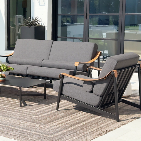 Sophia & William 5-Seater Outdoor Conversation Sofa Set with Extra Thick Cushion and 2 Coffee Table