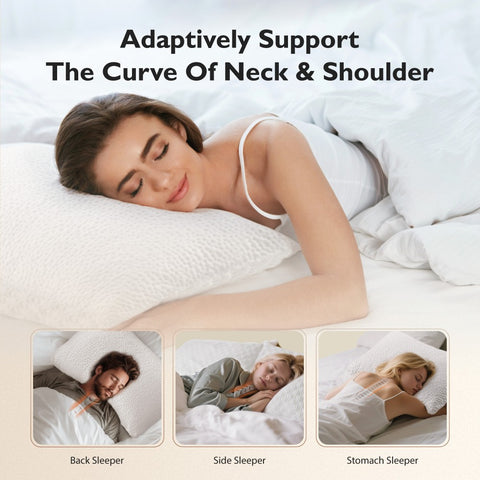 Adjustable Shredded Memory Foam Pillow for Neck and Shoulder Support, Set of 2 – Sophia & William