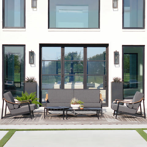 Sophia & William 5-Seater Outdoor Conversation Sofa Set with Extra Thick Cushion and 2 Coffee Table