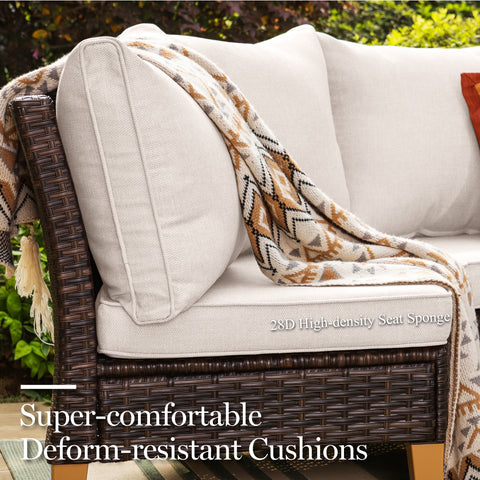 PHI VILLA 12-Piece Rattan Half-Moon Curved Luxury Outdoor Sofa Sectional