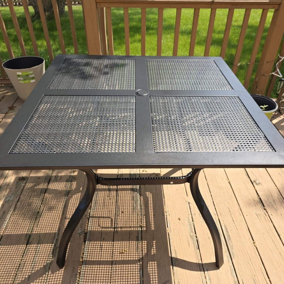 PHI VILLA 37" x 37" Square Mesh Patio Bistro Table