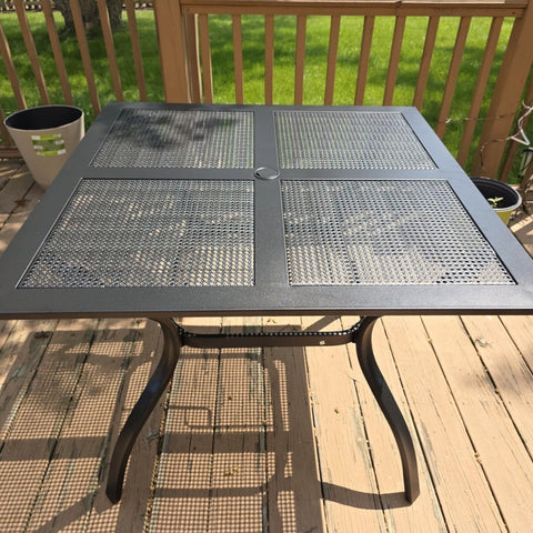 PHI VILLA 37" x 37" Square Mesh Patio Bistro Table