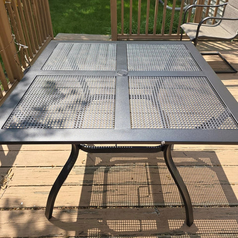 PHI VILLA 37" x 37" Square Mesh Patio Bistro Table