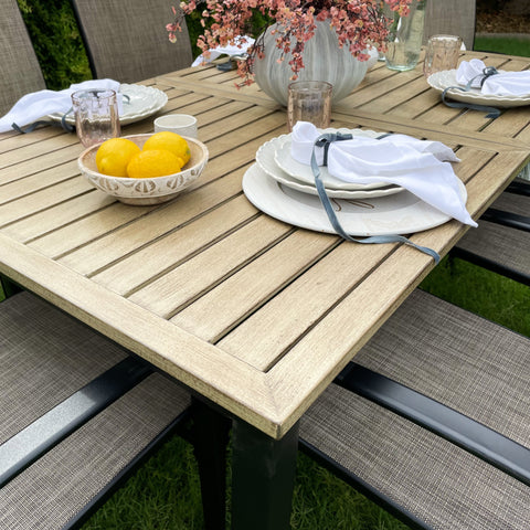 MFSTUDIO Wood-grain Patio Dining Table