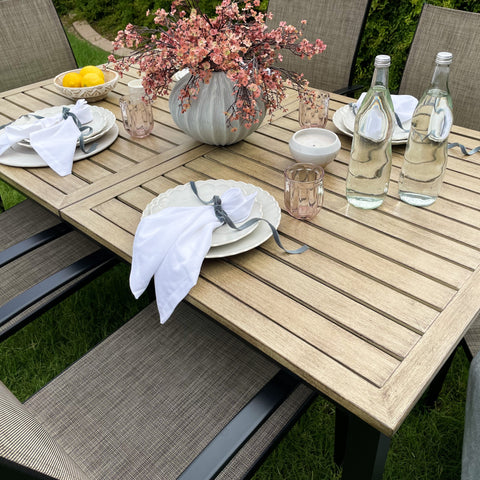 MFSTUDIO Wood-grain Patio Dining Table