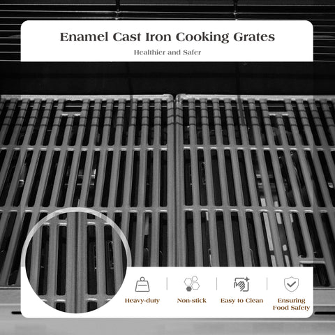 Captiva Designs 4-Burner Propane BBQ Grill with Side Burner for Outdoor Cooking