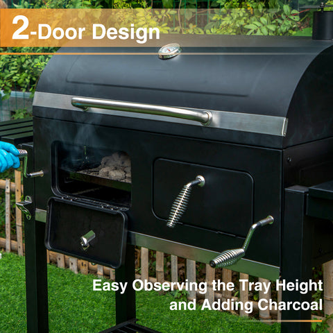 Captiva Designs Charcoal Patio Grill with 2 Liftable Enamel Charcoal Trays