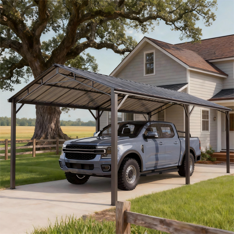 Heavy Duty Carport with Galvanized Steel Roof Multi-Purpose Shelter