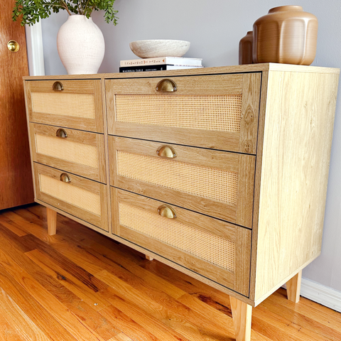 Natural Rattan Storage Sideboard Buffet Cabinet and Chest of Drawers-MFSTUDIO