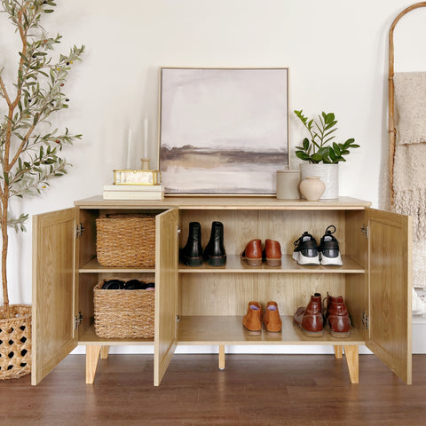 Natural Rattan Storage Sideboard Buffet Cabinet and Chest of Drawers-MFSTUDIO