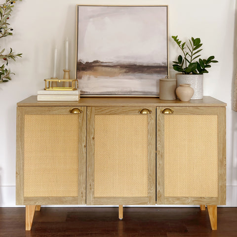 Natural Rattan Storage Sideboard Buffet Cabinet and Chest of Drawers-MFSTUDIO