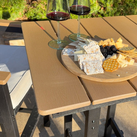 PHIVILLA 3-Piece Outdoor High Bar Set with HDPE Wicker Stools & Wood-Like Table