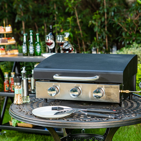 Captiva Designs Portable Tabletop Propane Grill with 2 Stainless Steel Burner