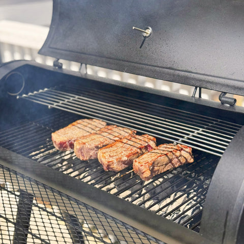 Captiva Designs 2-In-1 Charcoal Smoker Grill with Offset Smoke Box