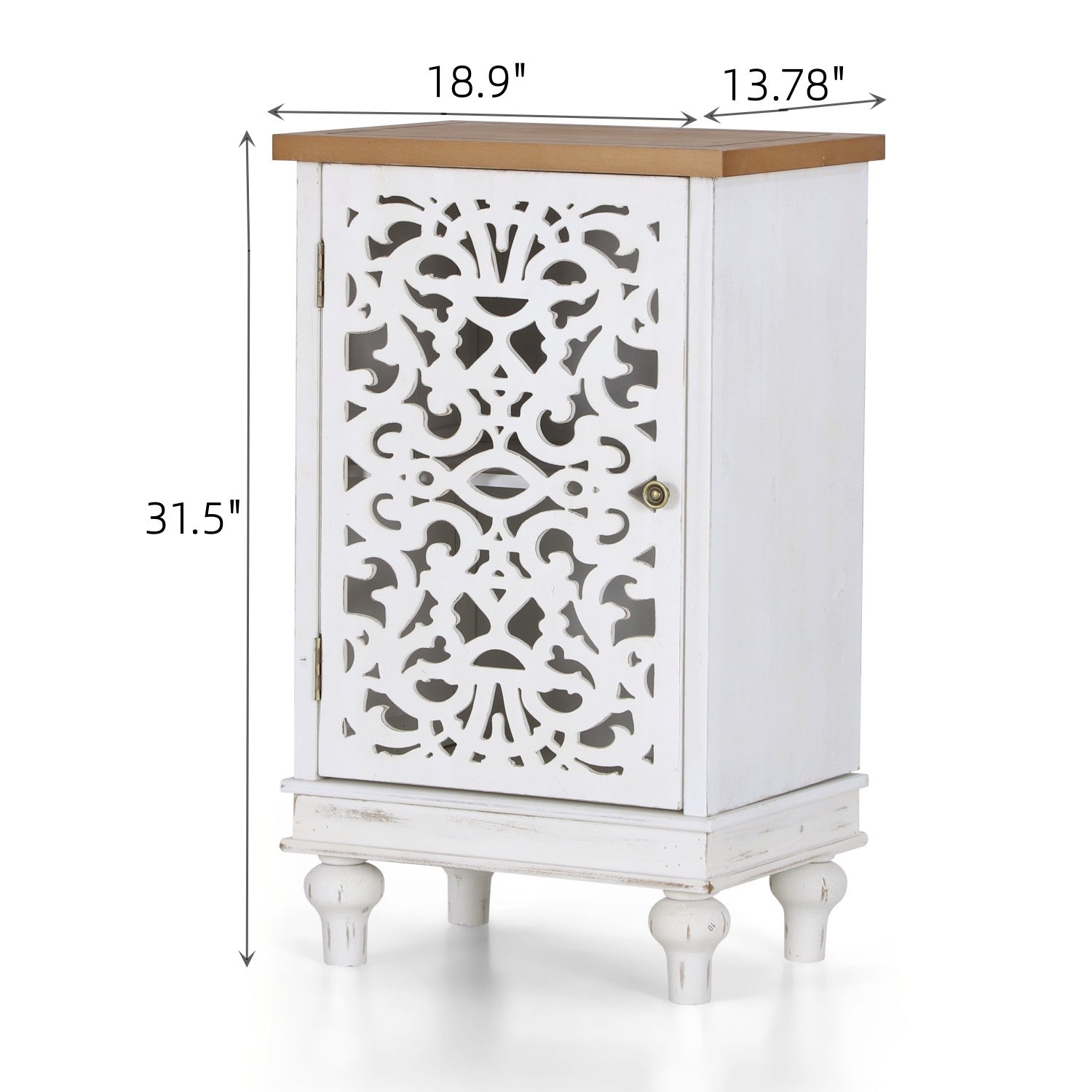 Decorative Carved Accent Storage Cabinet -MFSTUDIO