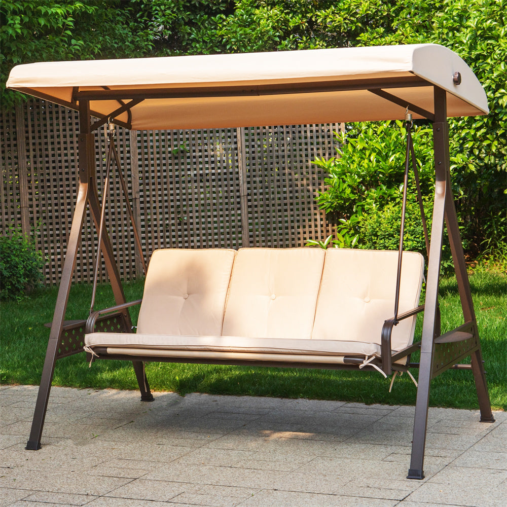 Patio Costway Metal Furniture Outdoor Patio Swing Glider Bench