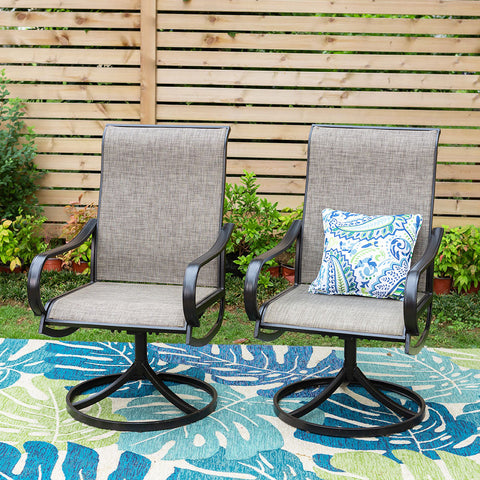Patio Dining Set of Textilene Chairs with Elegant Armrest-PHI
