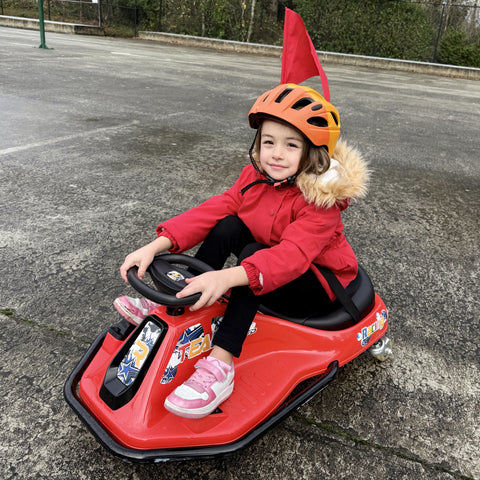 24V Electric Drifting Go-Kart for Kids Ages 3+ with 360 Spin and Upgraded Glowing Wheels