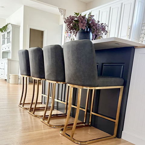 24" Modern PU Leather Bar Stools for Kitchen Island，Phi Villa