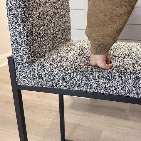 PHI VILLA 24 Inch Counter Height Bar Stool Chenille Upholstered with Backrest- Set of 4