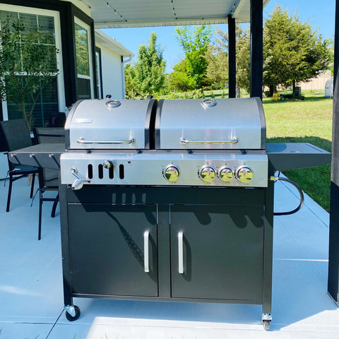 Captiva Designs Outdoor Propane Grill & Charcoal Grill Combo