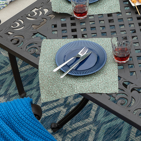 PHI VILLA 7-Piece Cast Aluminum Sunflower Fixed Chairs Patio Dining Sets