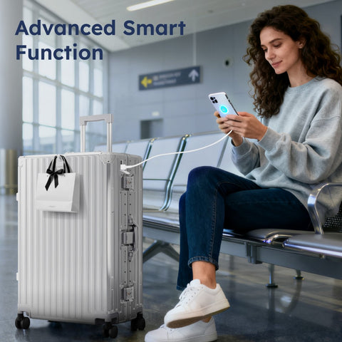 Carry-On and Checked Thickened 3-Layer Aluminum Frame Travel Suitcase